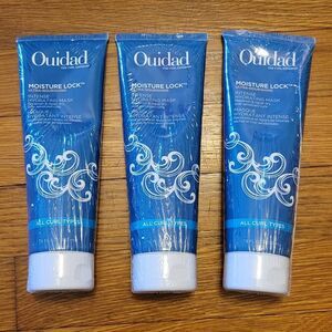 Ouidad Set of 3 Moisture Lock Hair Mask Bottles, 7.8 fl oz each